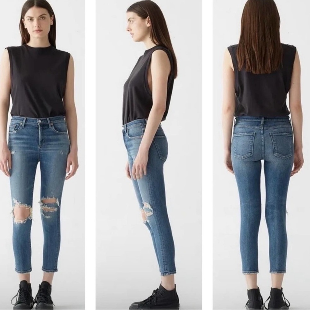 AGOLDE Sophie Distressed High Rise Skinny Crop Jeans in Spite Sz 31